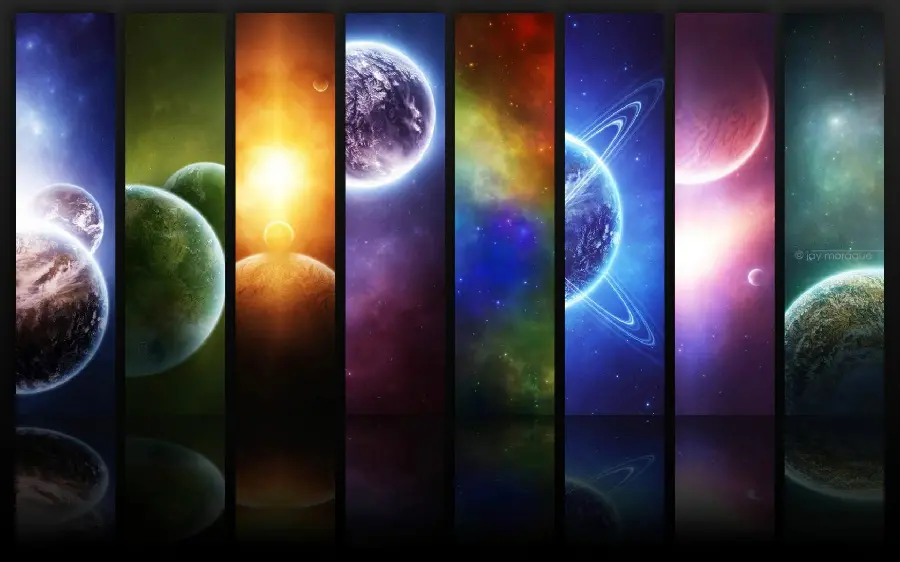 Eight-Piece Functional Background from Planets Pictures