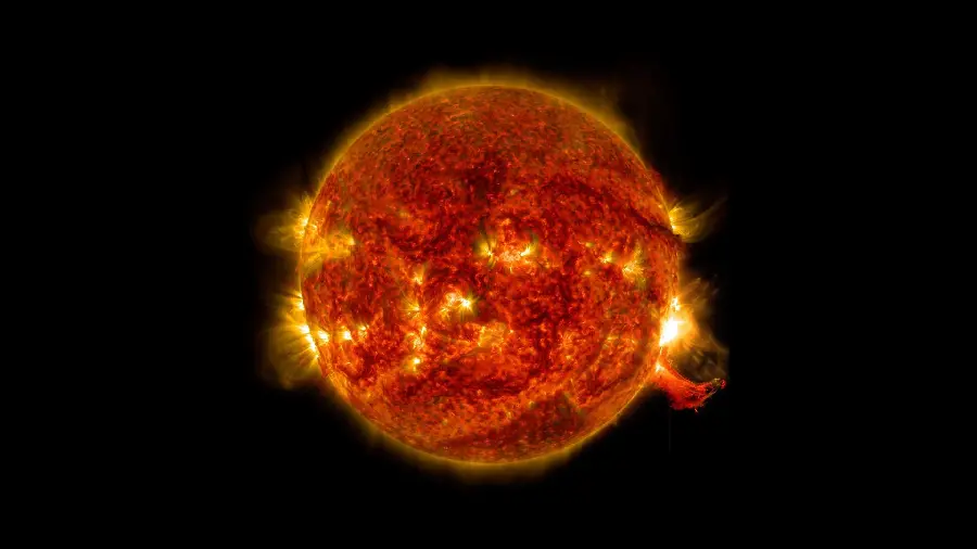 New Sun Image with Orange Molten Matter for 4K Background