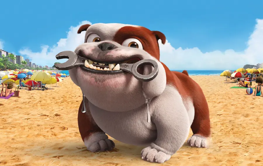 Cartoon chubby dog ​​wallpaper for kids' tablets