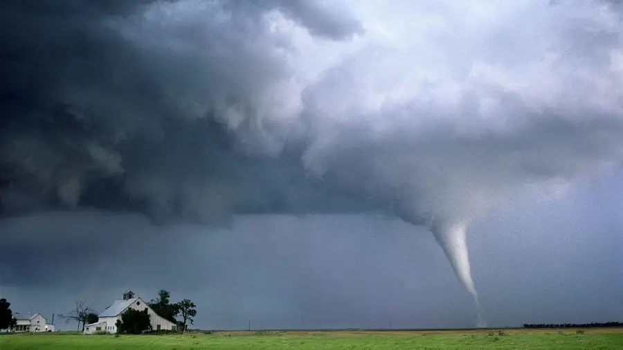 Full HD profile of a strange apocalyptic tornado in the sky