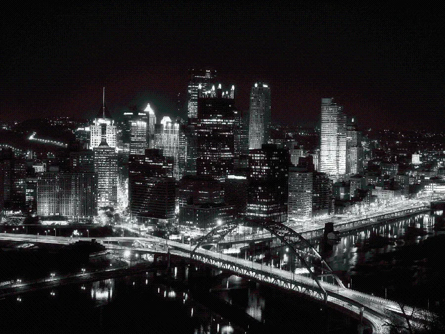 Unique Artistic Photo of the Beautiful City with Bright and Luminous Buildings
