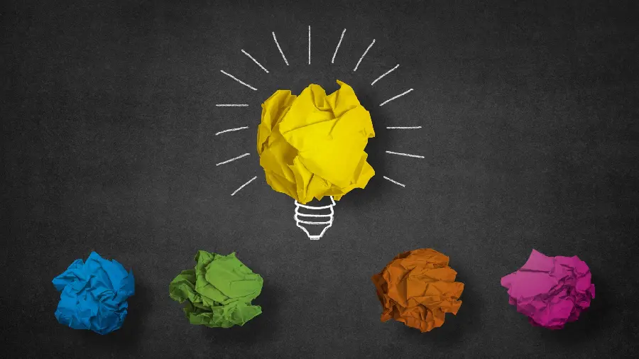Magical graphic view with a thinking lamp design for posts and stories
