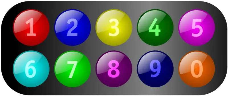 High Quality Colorful Numbers One to Nine Image
