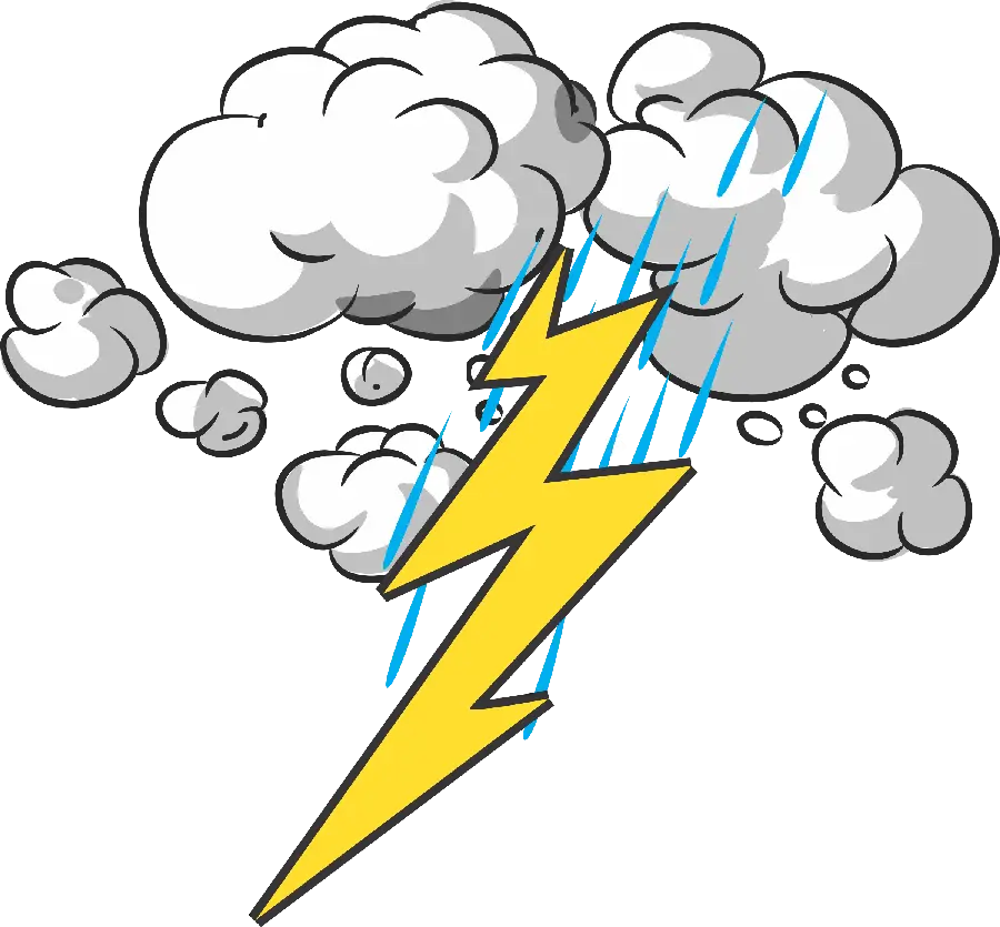 Cloud Drawing with Thunderand big lightning