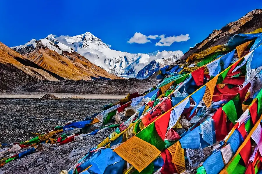 The best photo of colorful decoration of temples in Tibet in China