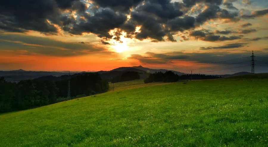Full HD Wallpaper of Sunset in the Nature of the Czech Republic