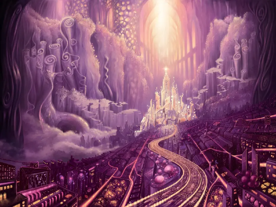 Download Dreamy Fantasy Wallpaper with a Pink and Lilac Theme Glossy