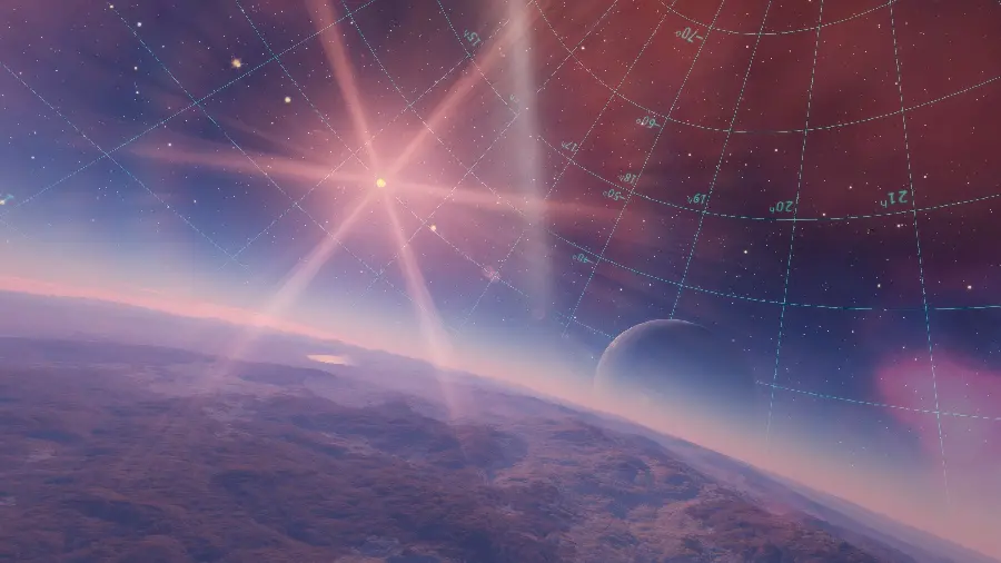 Digital landscape wallpaper of the Earth from space, bright style