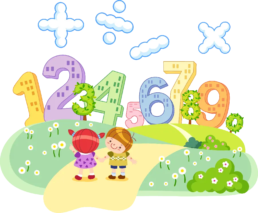 Fantasy image of mathematical numbers 1 to 9