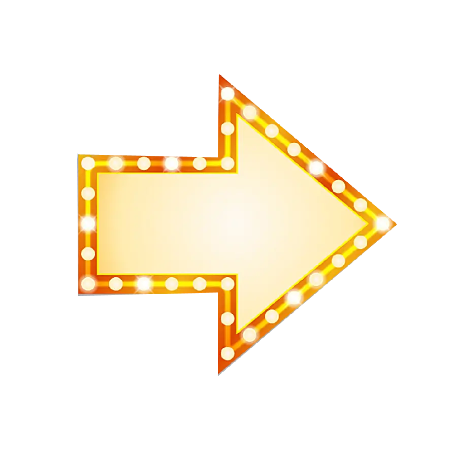 High quality image of the right arrow with a beautiful design and yellow color