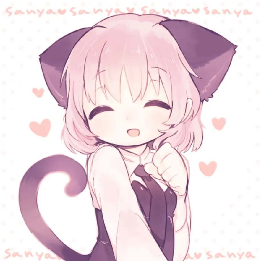 Luxury Girly Profile with Lovely Cat Girl Anime Design