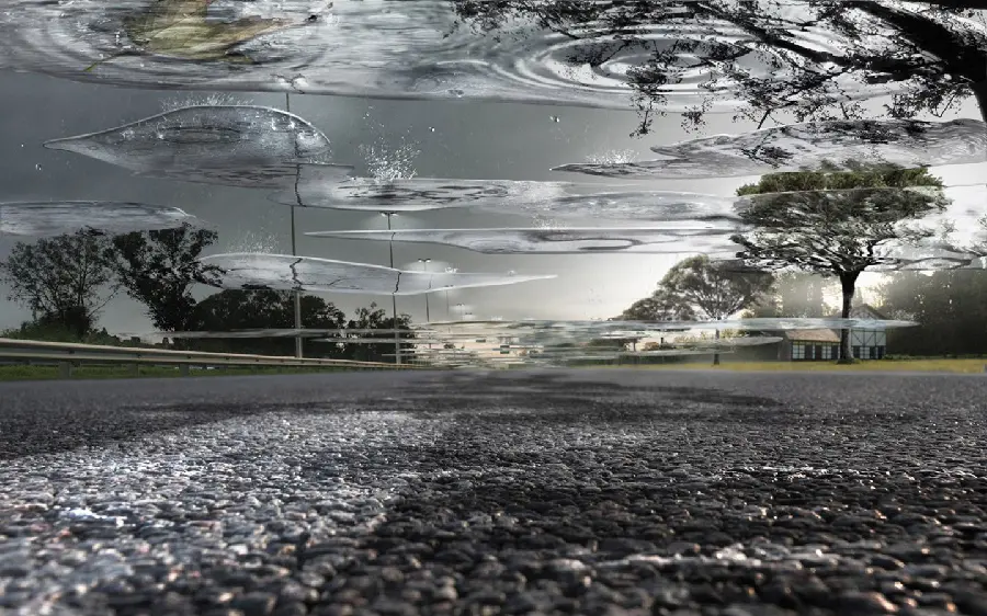 The most special profile picture of a rain-swept street in reverse for Telegram and WhatsApp
