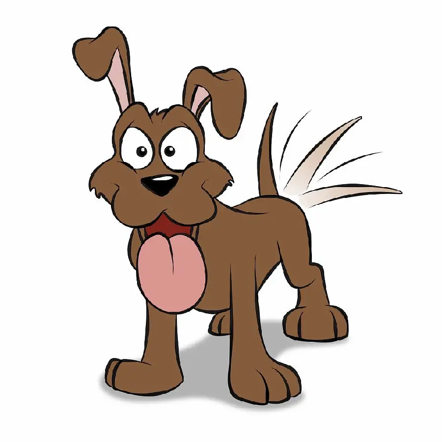 Brown Cartoon Dog Picture for Kids Drawing 1402 
