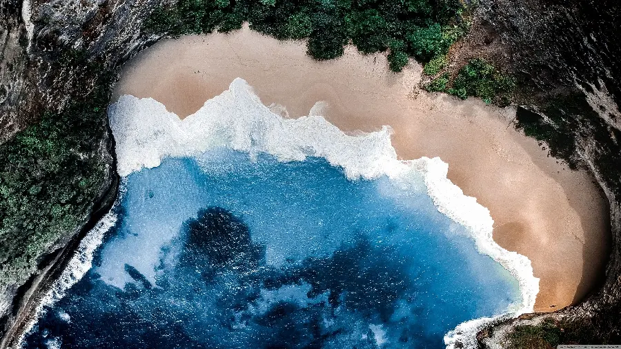 Picture of the Beautiful Beach of Bali from Above, Suitable for Wallpaper