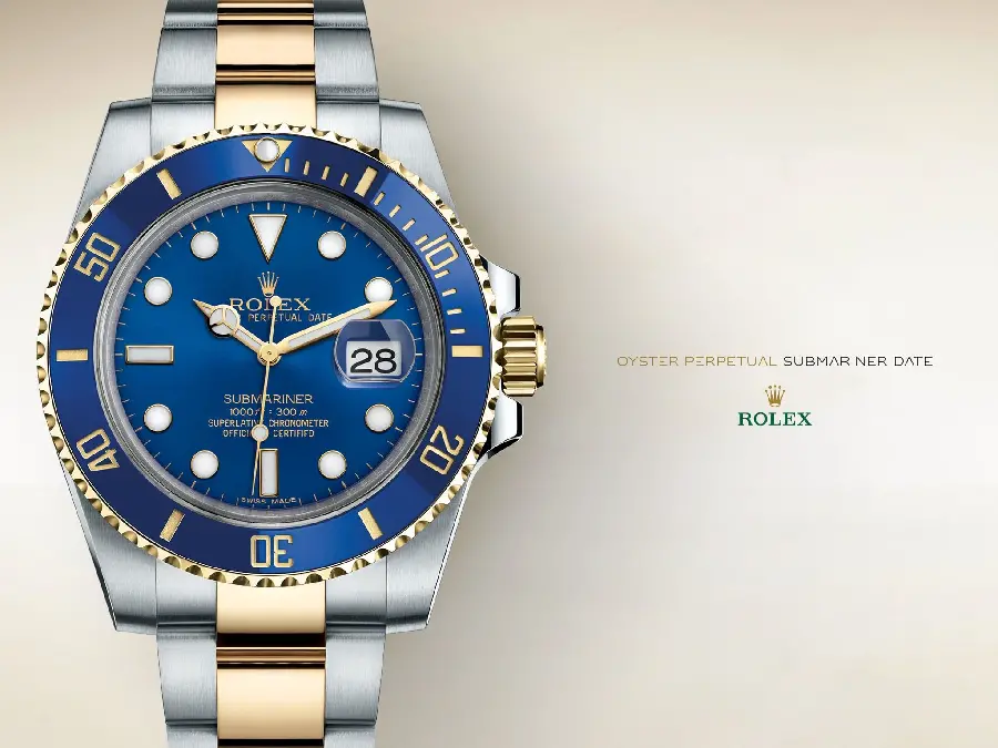 Download Brilliant Image of Perpetual Submariner Date Blue Diving Watch