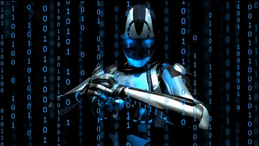 Interesting image of a programmer robot in computer science