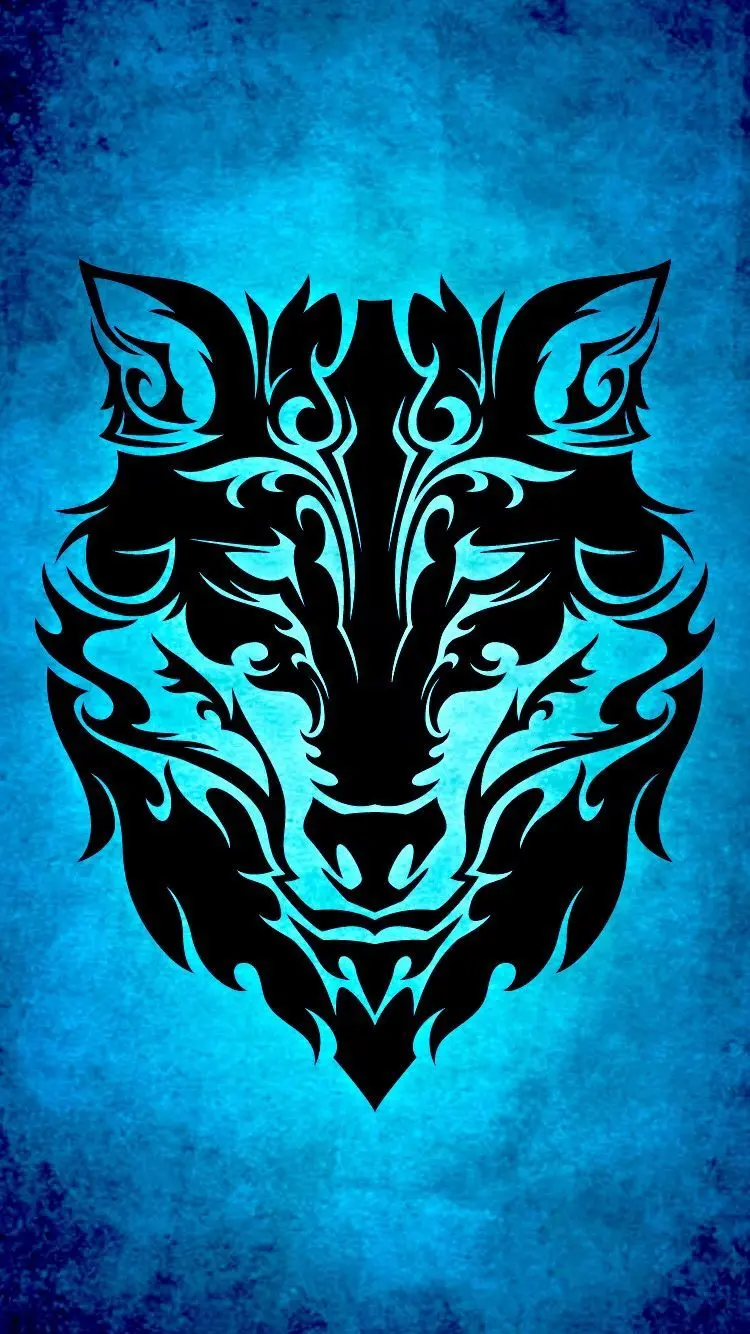 Photo of a tattoo or tattoo of a wolf design