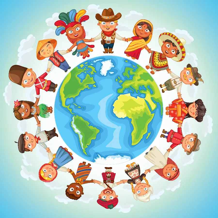 Download poster of cultural diversity around the world for teaching children