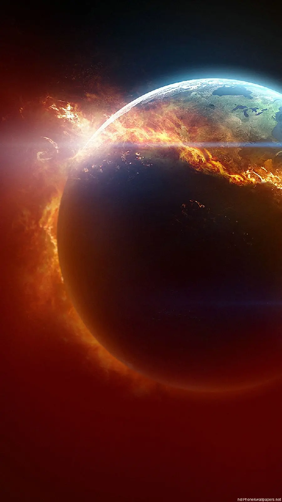 A conceptual profile picture of the Earth soaked in fire 1402