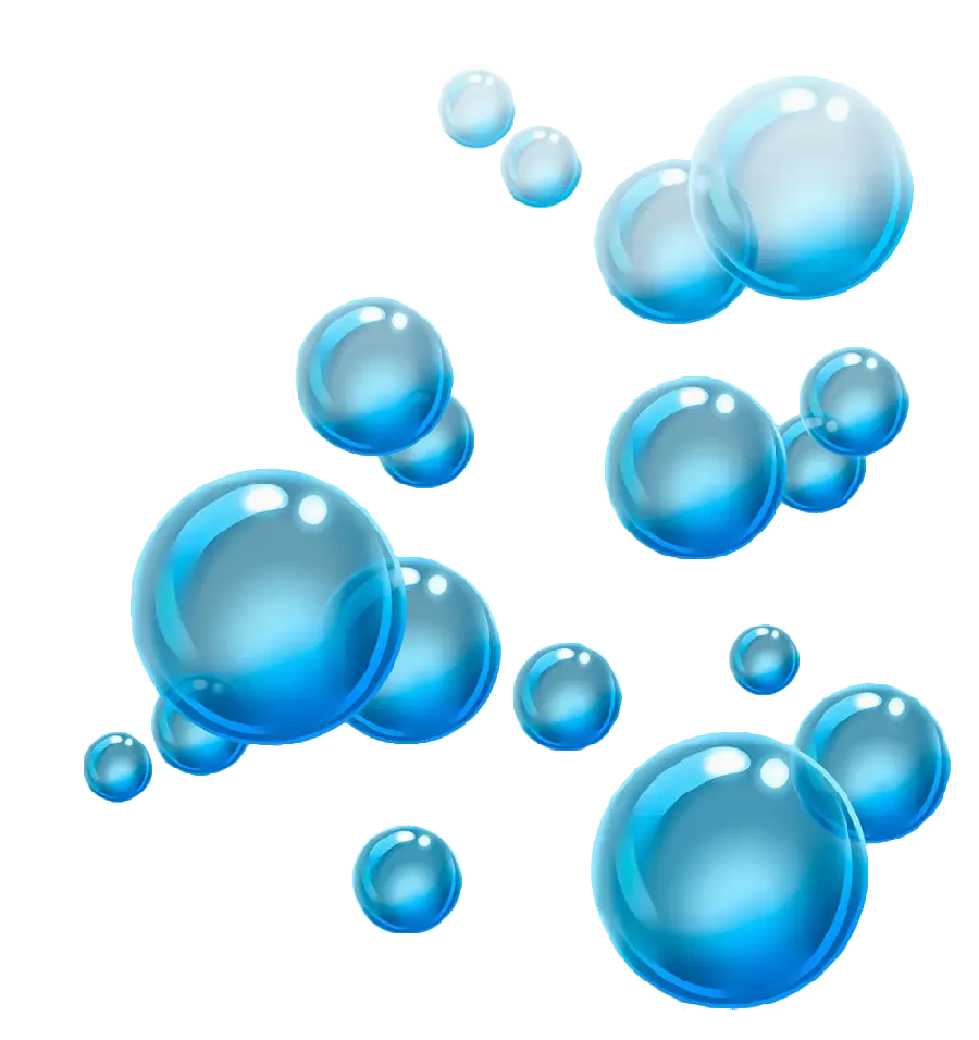 Interesting and brilliant view of beautiful blue colored bubbles for printing
