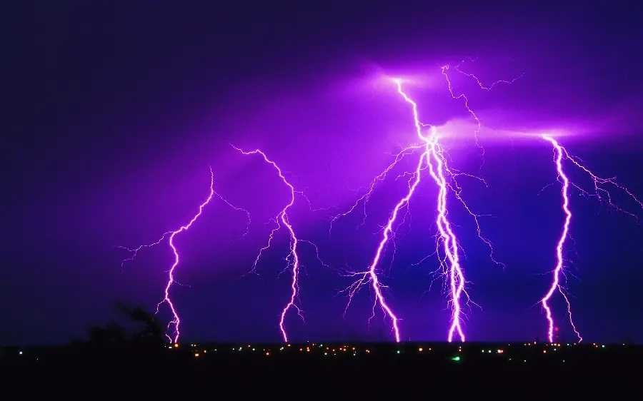 Interesting photo of purple lightning with high quality 