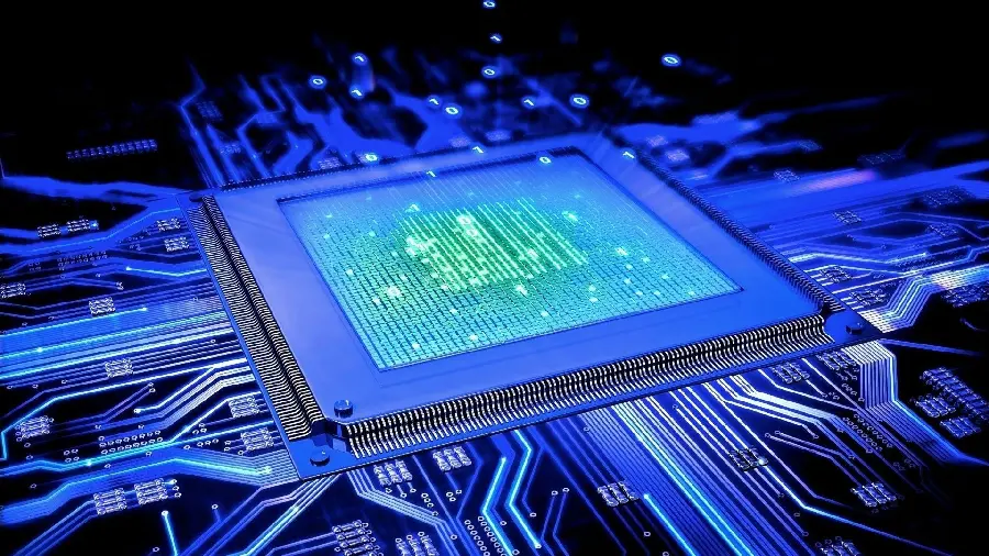 A Beautiful Photo of a Glowing Blue Hard Drive on a Computer Suitable for a Profile