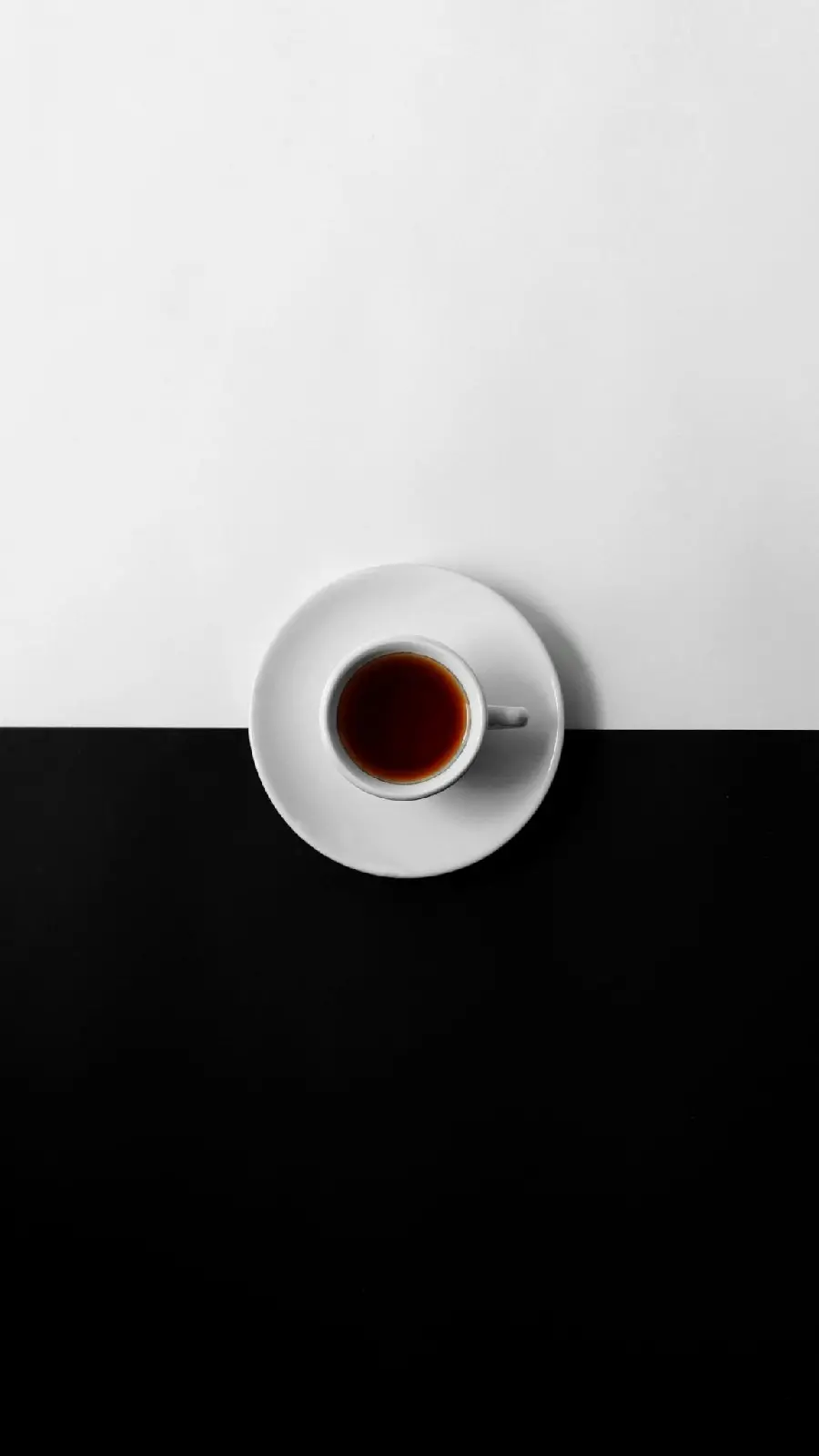 Stylish coffee cup on black and white screen for Instagram