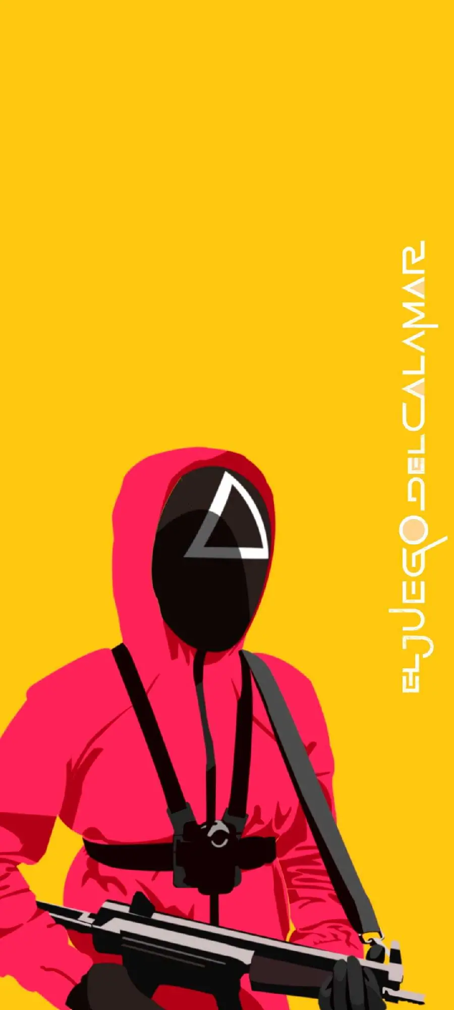Yellow Full HD Phone Wallpaper with Squid Game Design