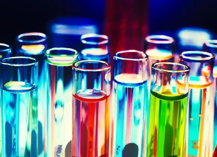 Best chemistry wallpaper system with colored test tubes design