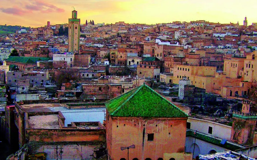 Old and interesting image of Morocco with a special texture from above