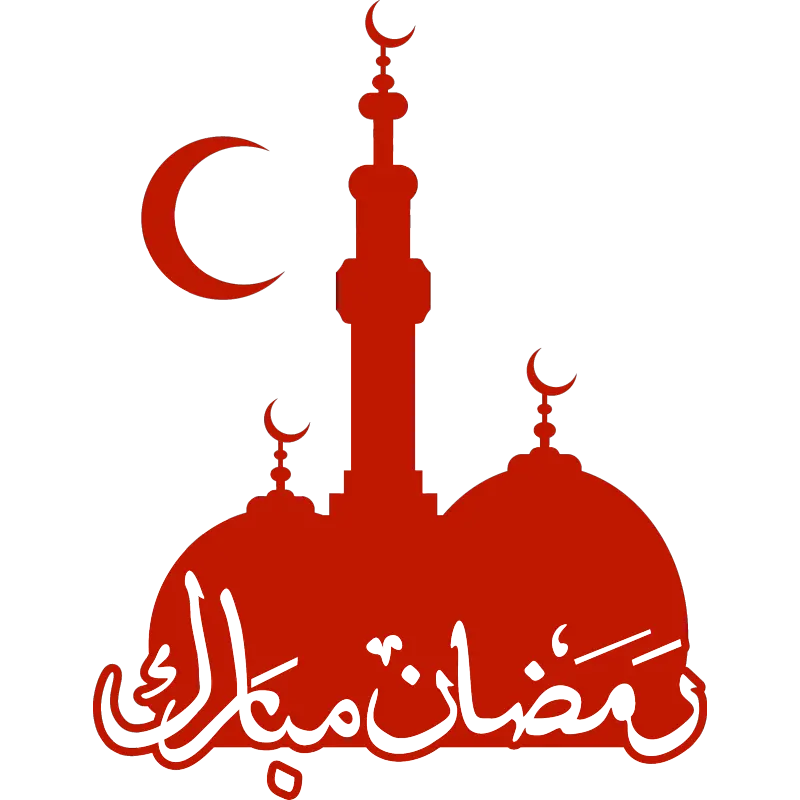 Red Ramadan Telephoto Image in PNG Format