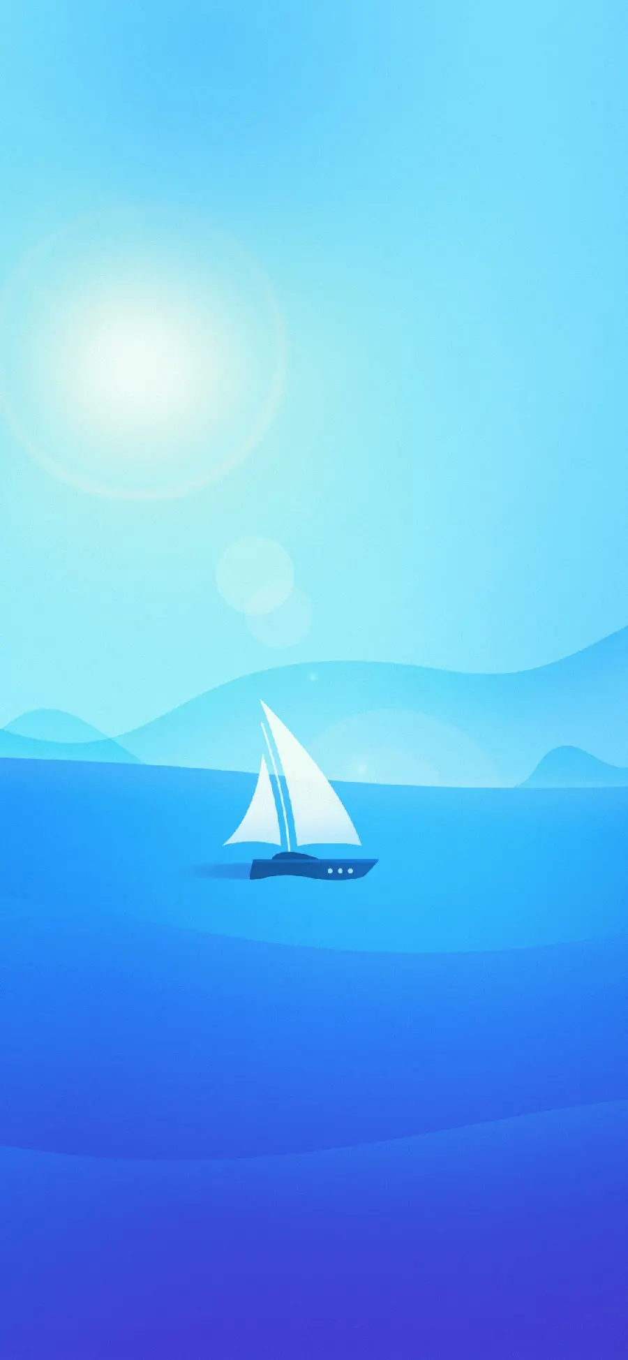 Background beautiful painting of a boat and the sea suitable for lovers of blue