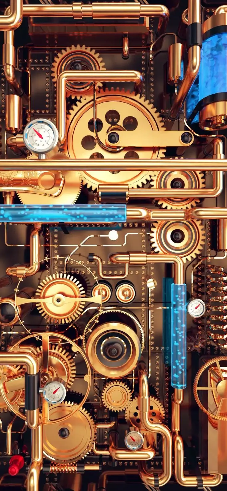 4K wallpaper of attractive golden gears for laptop