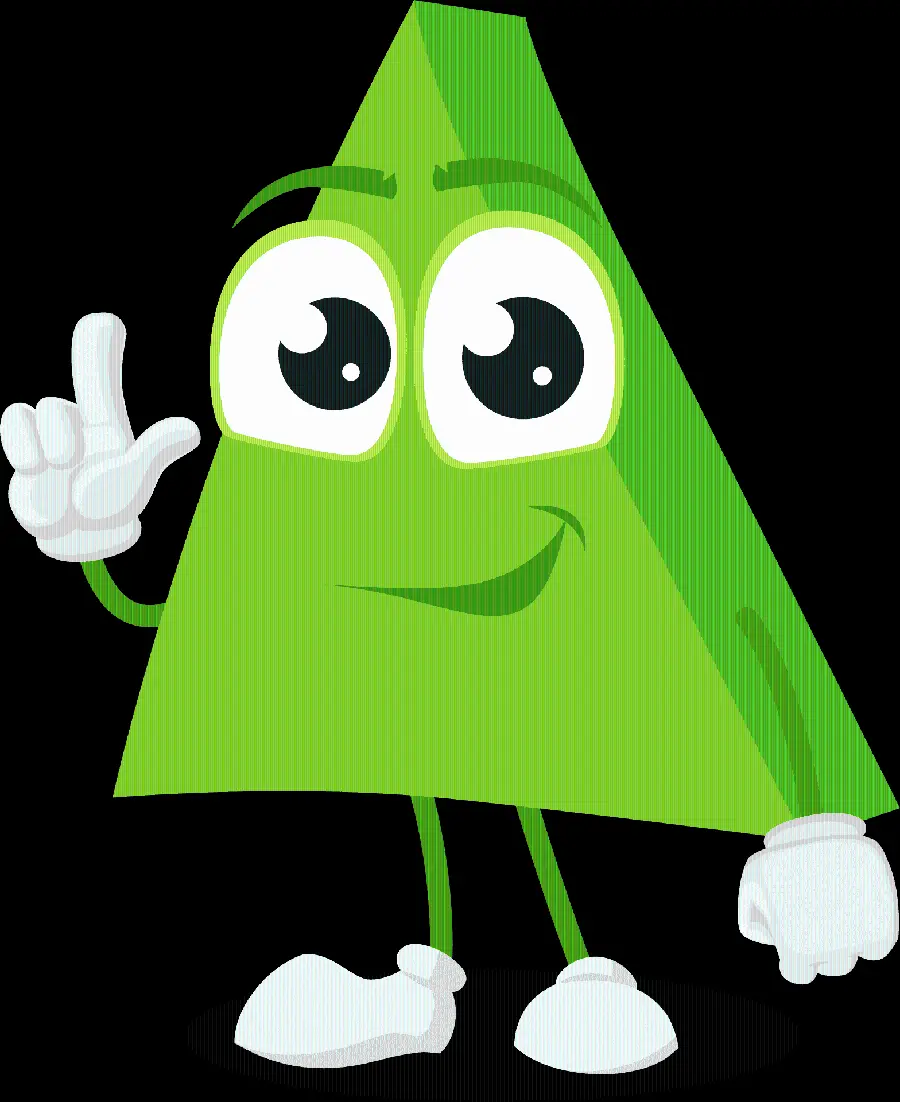 Download cute png green triangle in the shape of a man for education