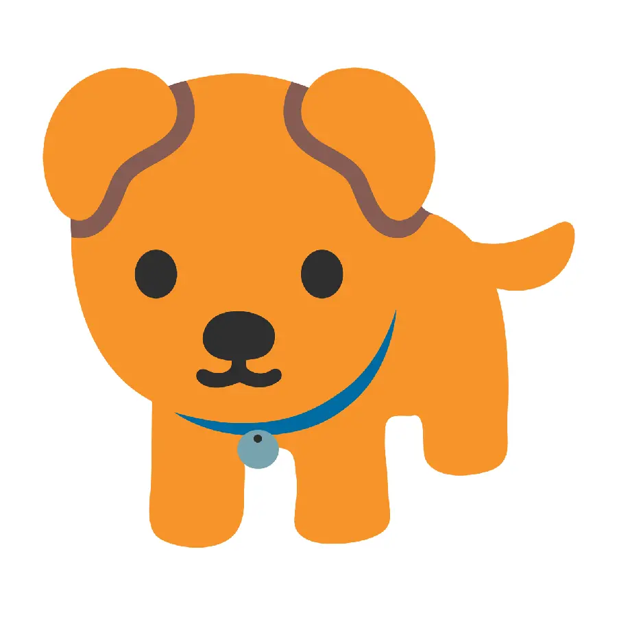 Download the image of a puppy emoji in PNG format
