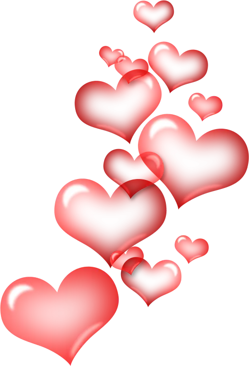 Red Heart Shaped Soap Bubble PNG Photo