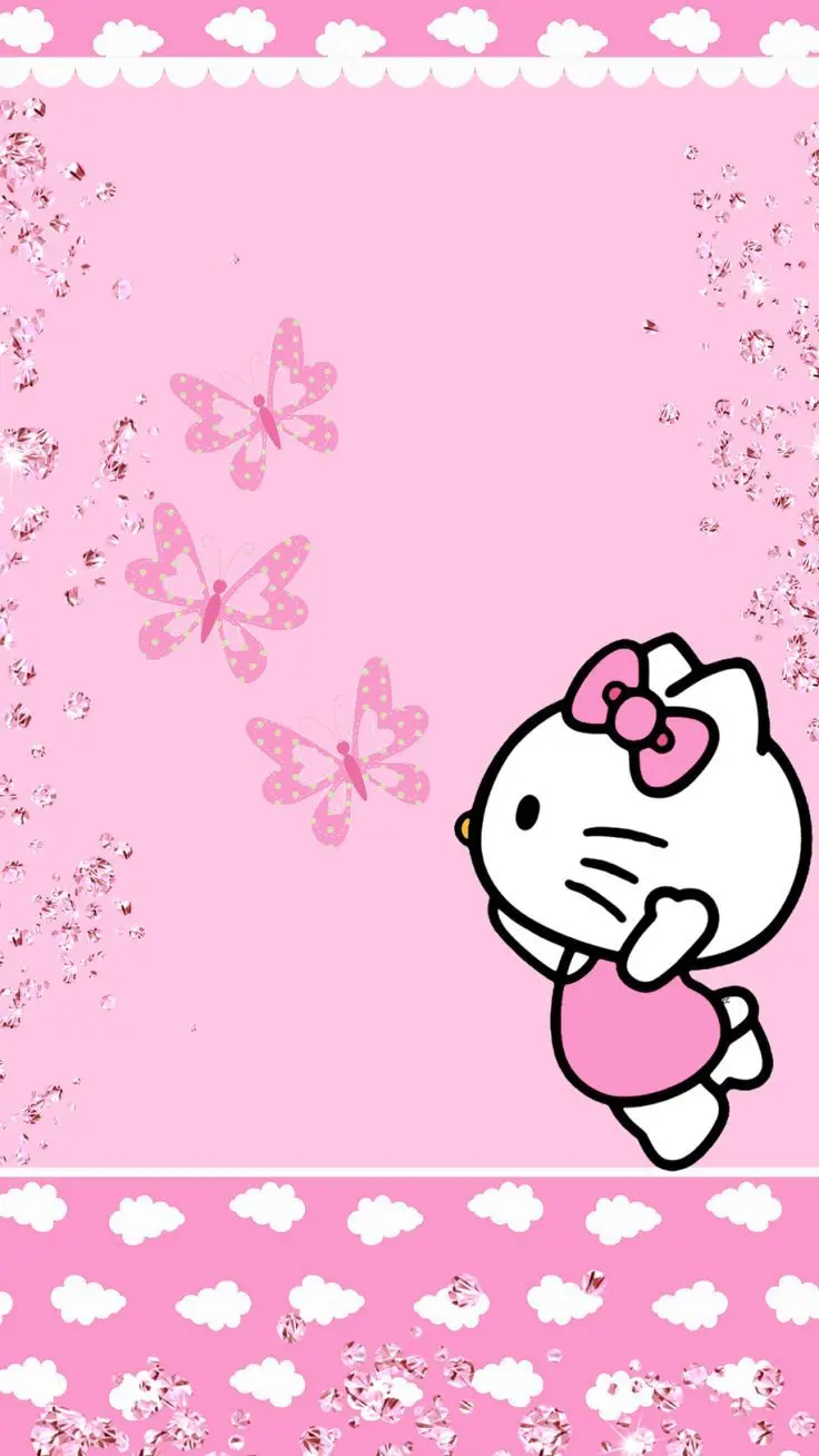 The most beautiful photo of Hello Kitty and butterfly for profile