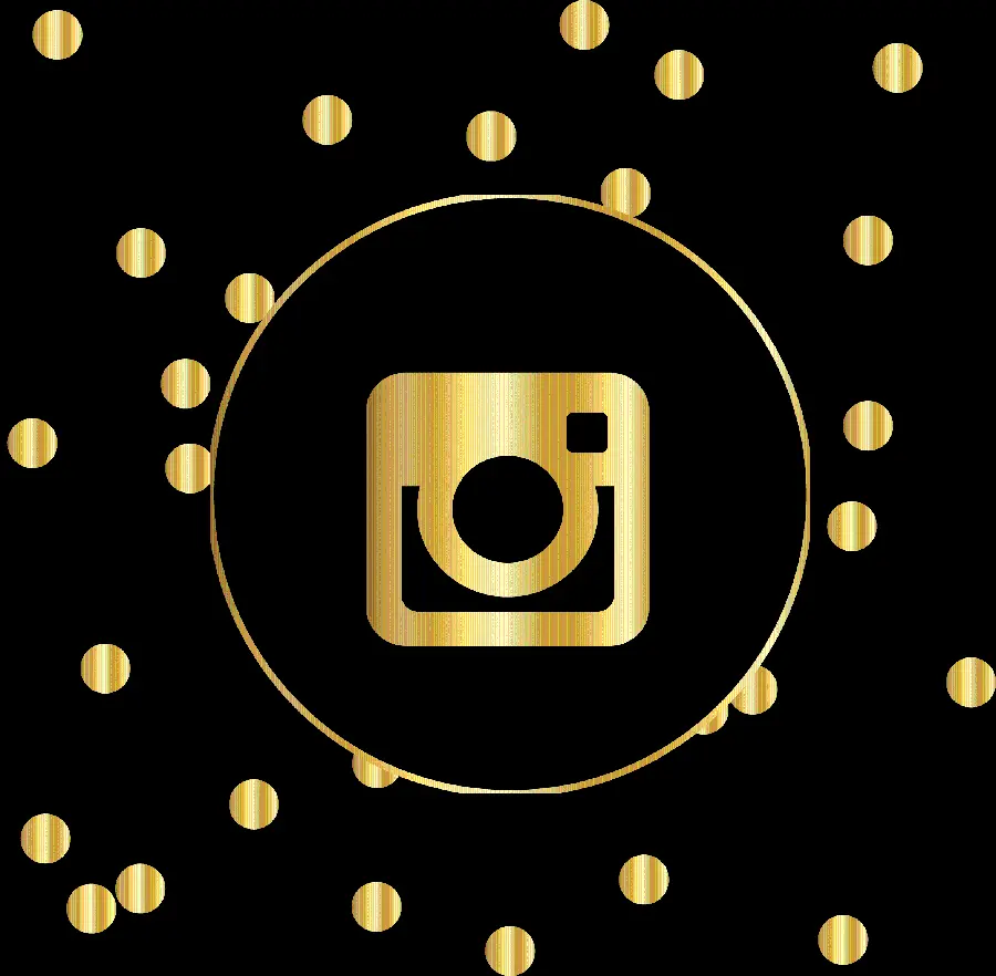 Beautiful black gold Instagram logo PNG and free
