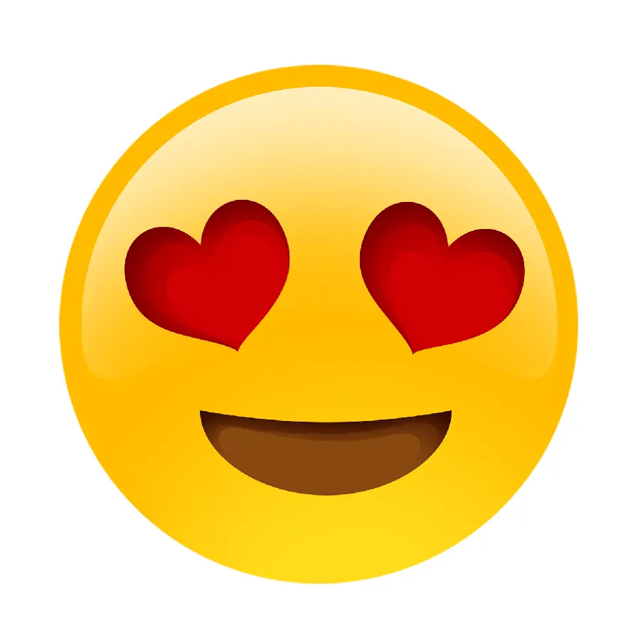 Yellow heart eye emoji simple png