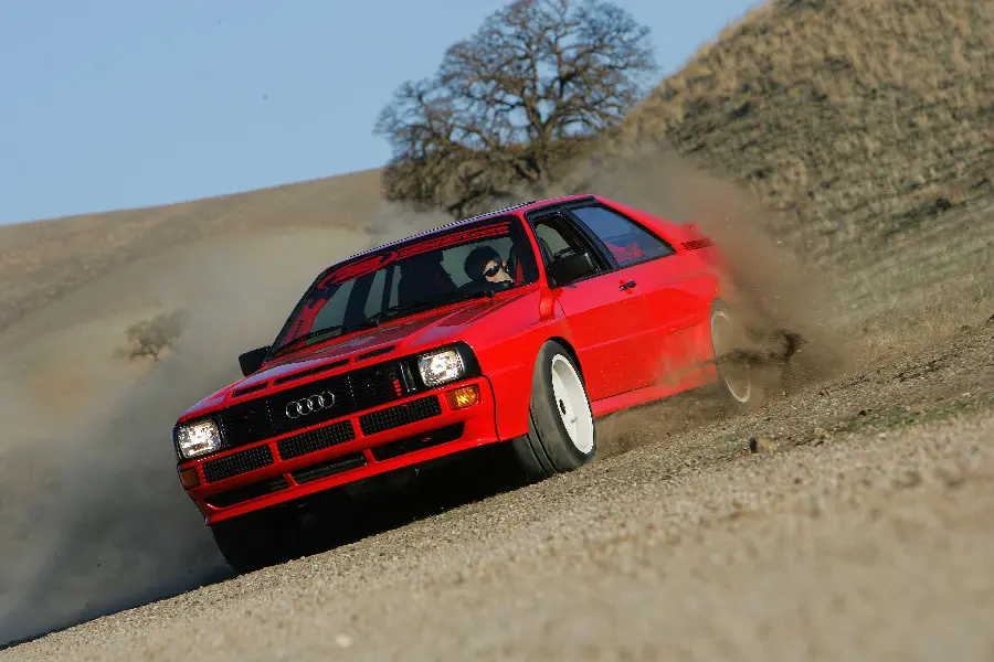 Photos of classic Audi cars drifting