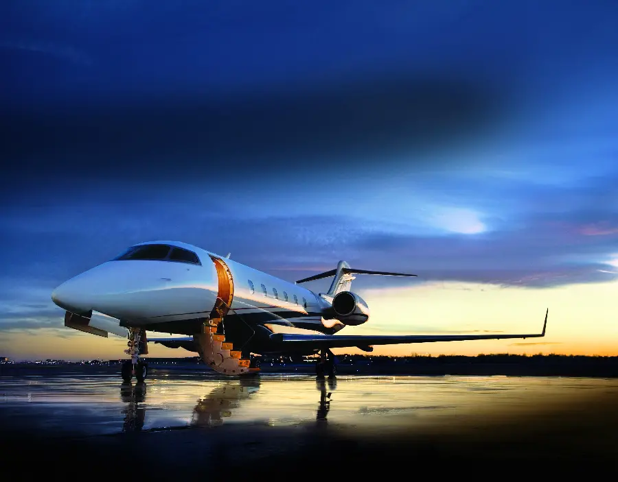 Wallpaper of a private plane in a cloudy sky