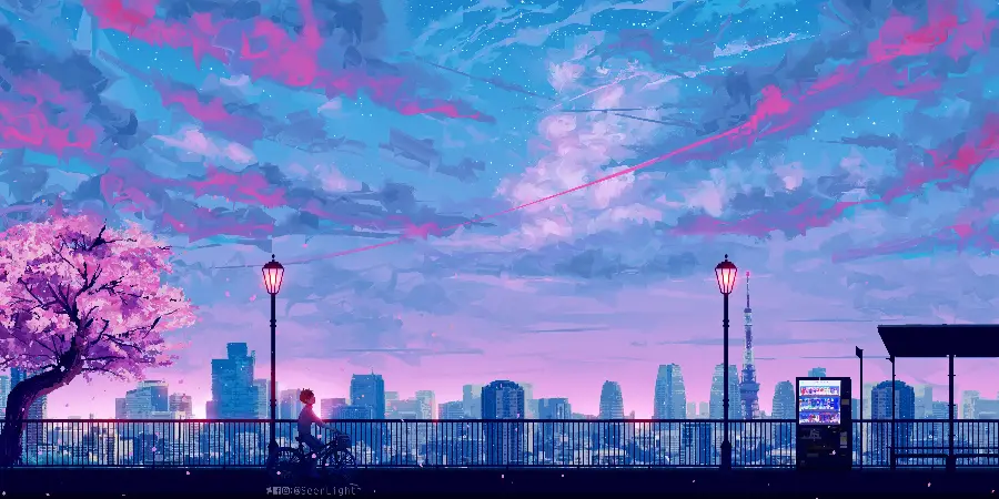 Free download of purple sky painting in Full HD quality