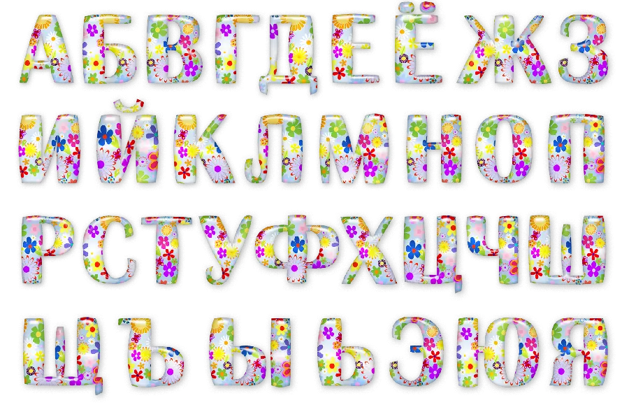 Photo of the English alphabet for girls with flower design
