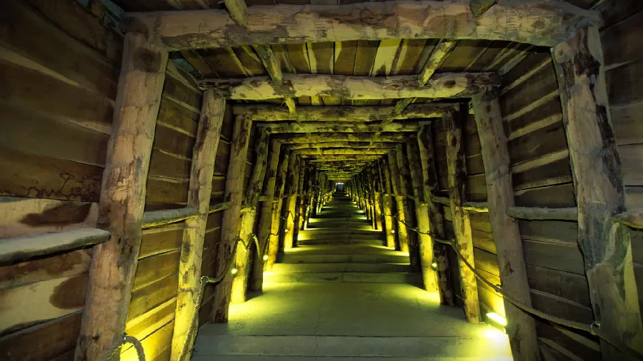 The most beautiful Mac OS background with wooden tunnel design
