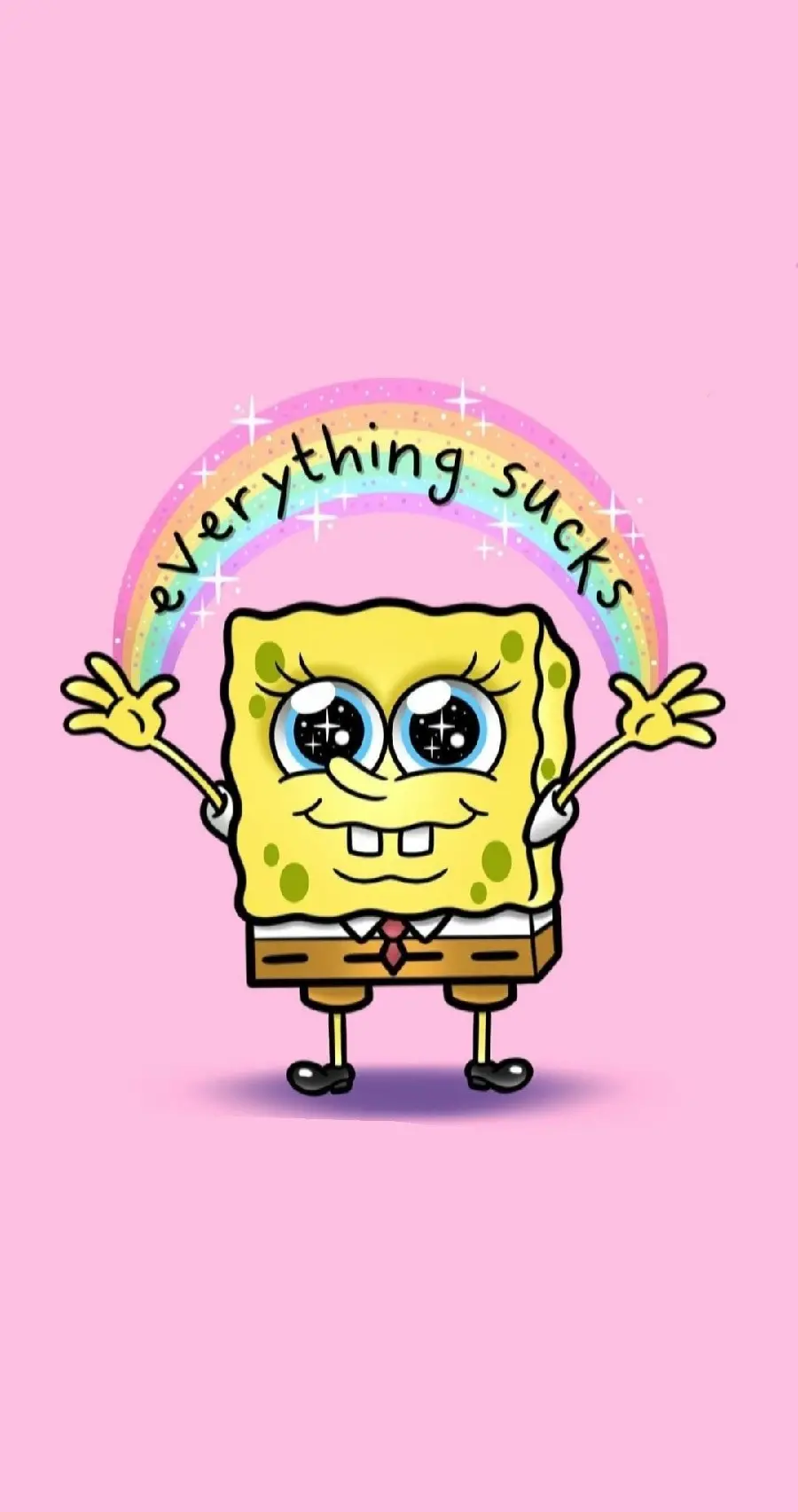 SpongeBob wallpaper on pink background for phone