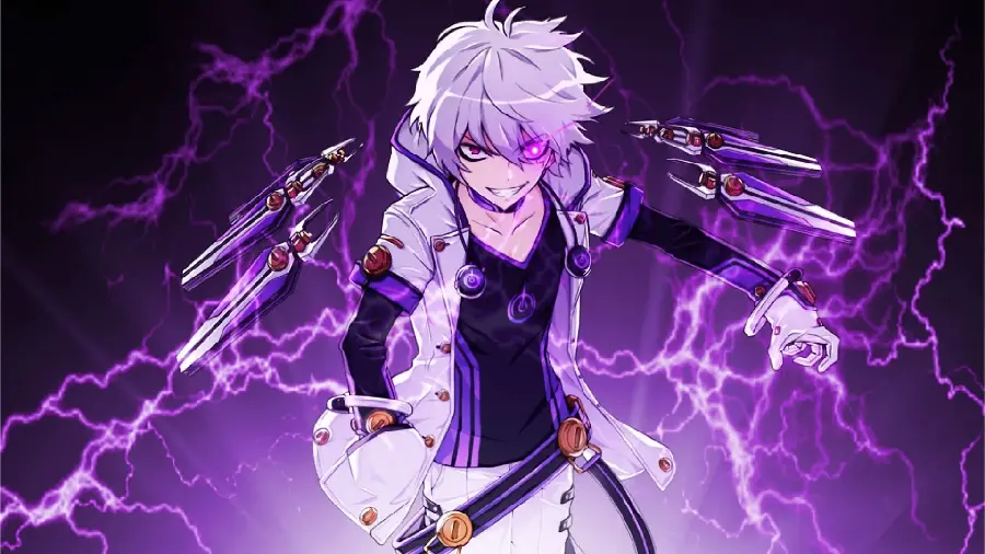 Powerful purple anime boy profile with full hd quality