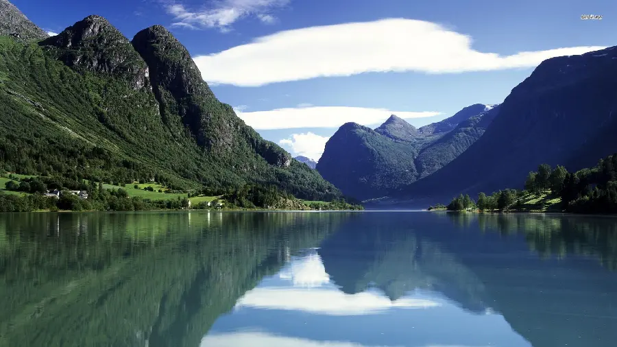 Amazing view of lake and mountains side by side in Scandinavia	