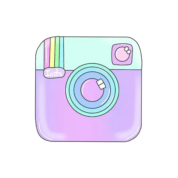 Girly purple Instagram logo cut out 