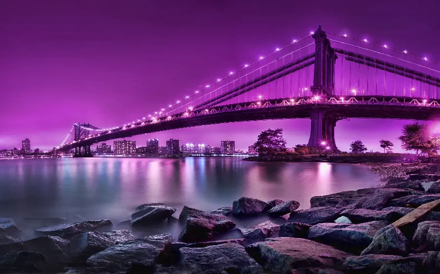 Most Popular Photo and Wallpaper of Beautiful Bridge in Purple City 2023