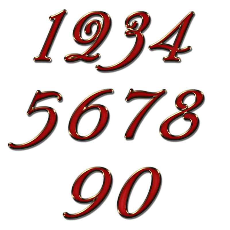 Red and Highlighted Math Numbers Photo for Photoshop